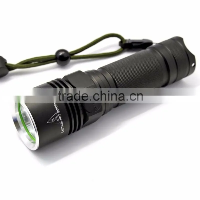 Soshine Rechargeable 900LM LED 3-Mode White Flashlight USB Cable- Black (1 x 26650)