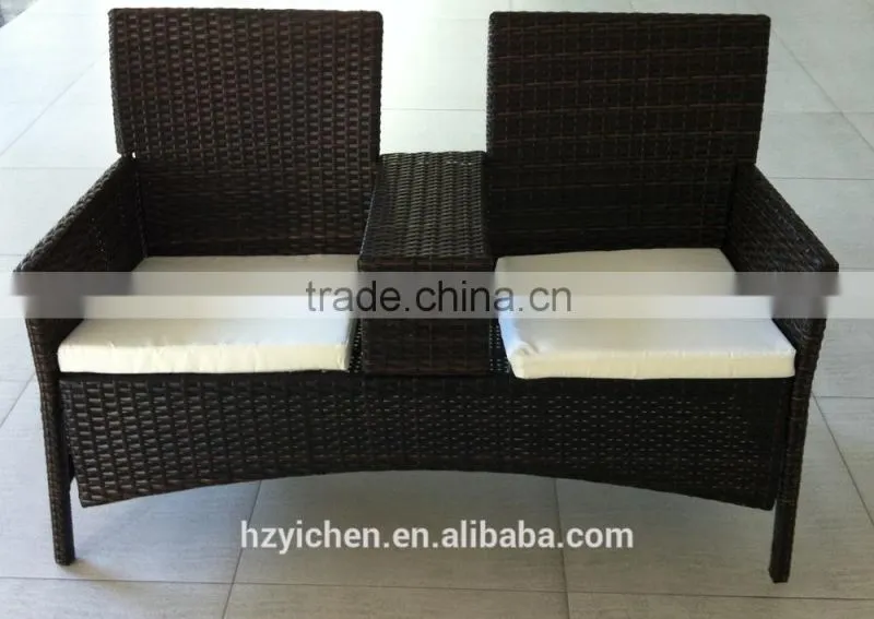 KD rattan 2 person sofa/ 2 seat rattan bench