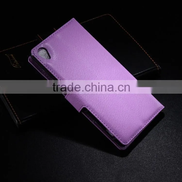 Hot Selling Funky Mobile Phone Leather Flip Wallet Case For Sony Xperia Z3 Ultra