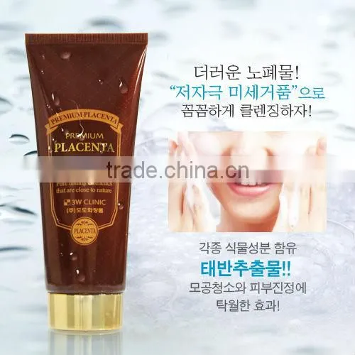 3w clinic premium placenta clear foam cleansing 180ml