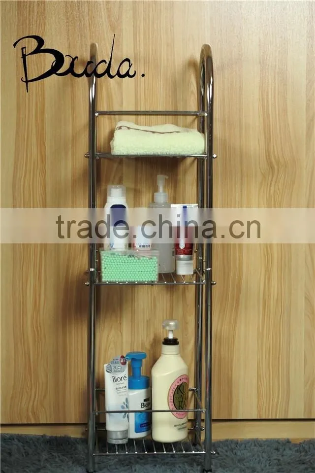 Bouda multifunction 3 tiers stainless steel bathroom shelf for bath gel