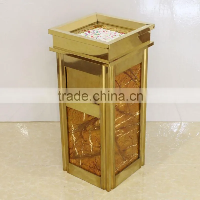 High quality decorated hotel metal dustbin