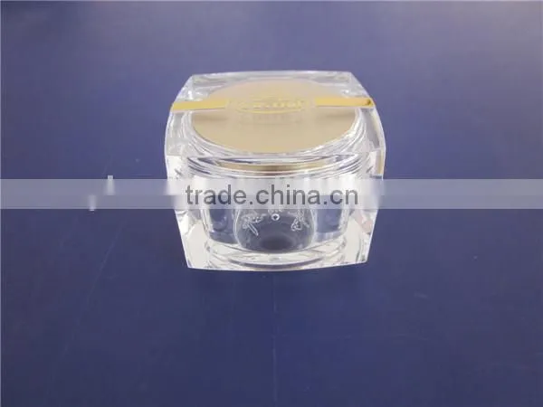 50g gold square acrylic cosmetic jar/luxury acrylic face cream squre plastic jar