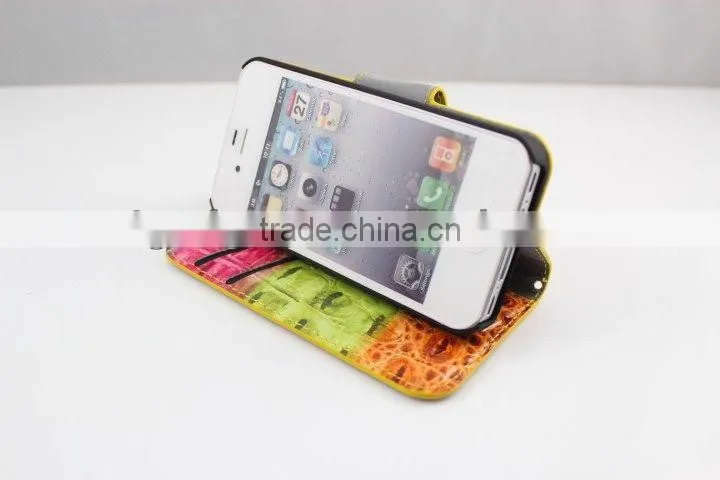 2014 New products colorful Crocodile PU handbag phone case for iphone 5S,for Apple iphone 5S handbag case China manufacturer