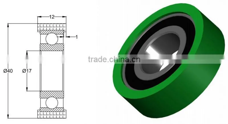 rubber coated bearings 6003rs