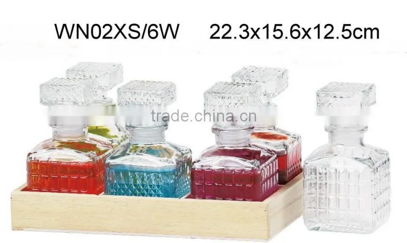 Glass jar for liquid soap with wooden box (CCP846T/6W)