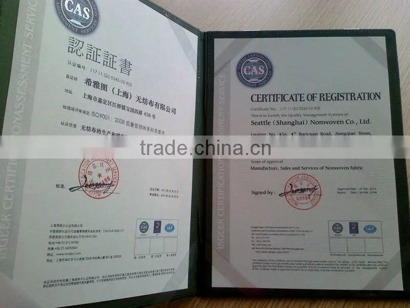 normal white embroidery backing polyester nonwoven