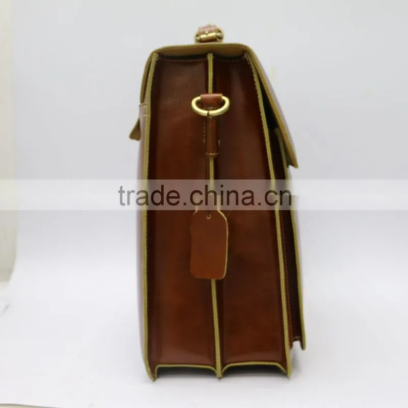 Hot sell briefcase vintage men briefcase brown business briefcase