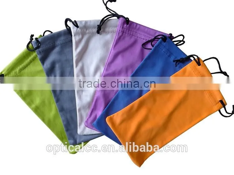 Cheap microfiber glasses packaging drawstring pouch
