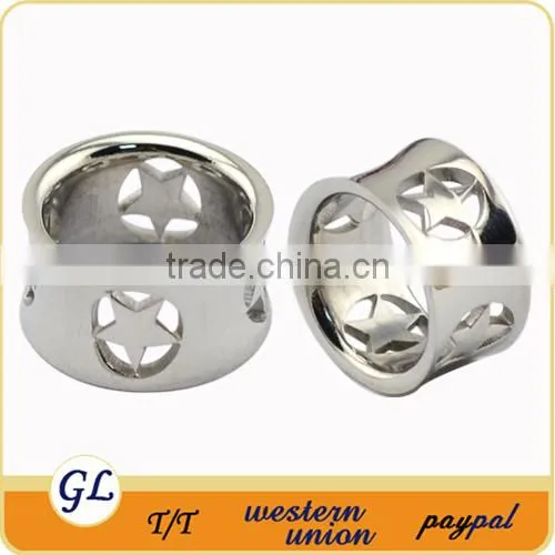 TP01974 casting body piercing star flesh tunnels , stainless steel flesh tunnel