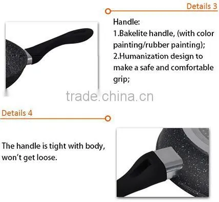 soft touch handle non stick blue diamond coating frying pan