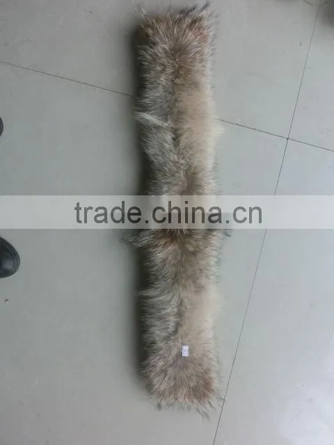 Real colored coyote tail fur trim for glove scarf accessories
