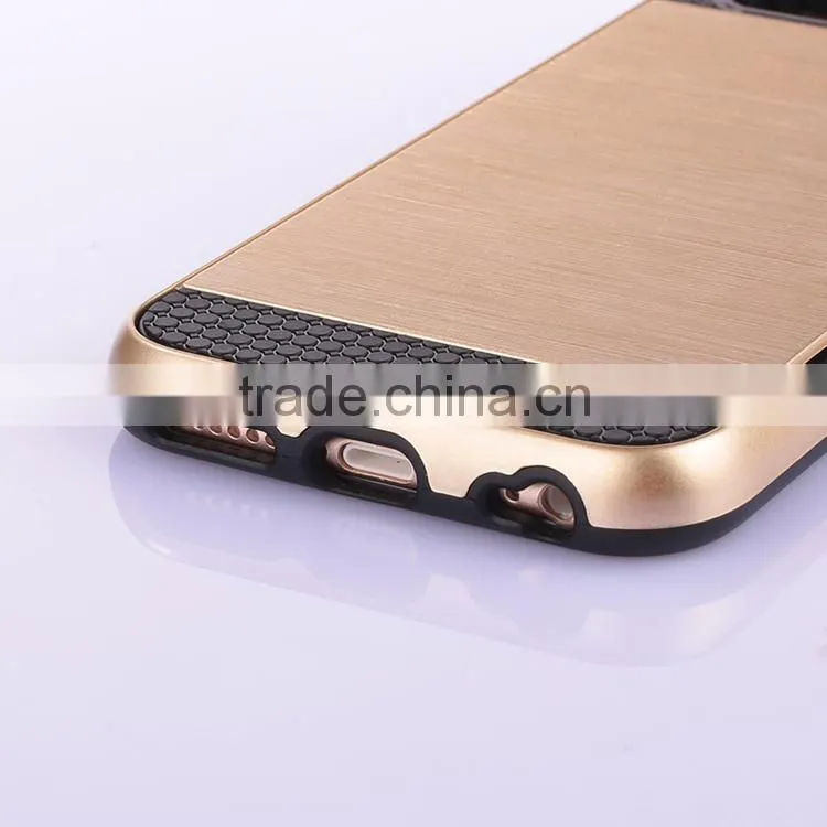 Free sample mobile phone cover case pc wiredrawing tpu hybrid case smartphone with card holder for Iphone6 6s plus case