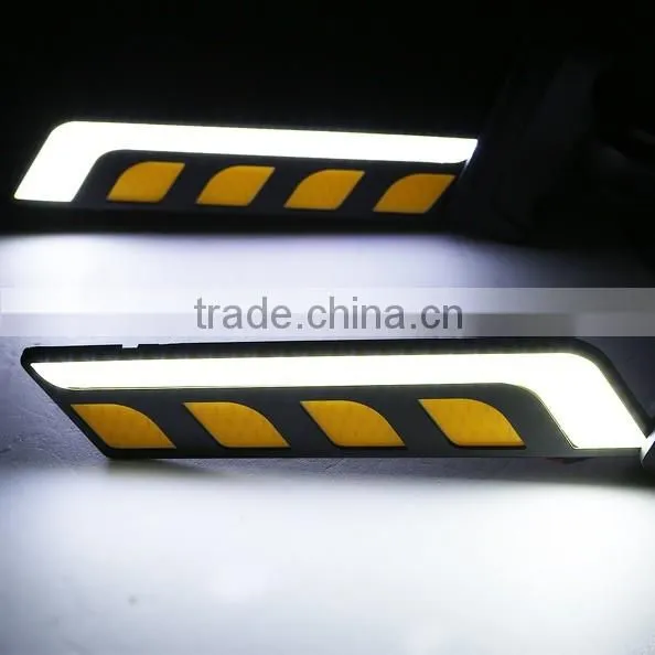 Dual Color Car LED Daytime Running Light Fog Lamp Strip DRL+Turn Signal Light