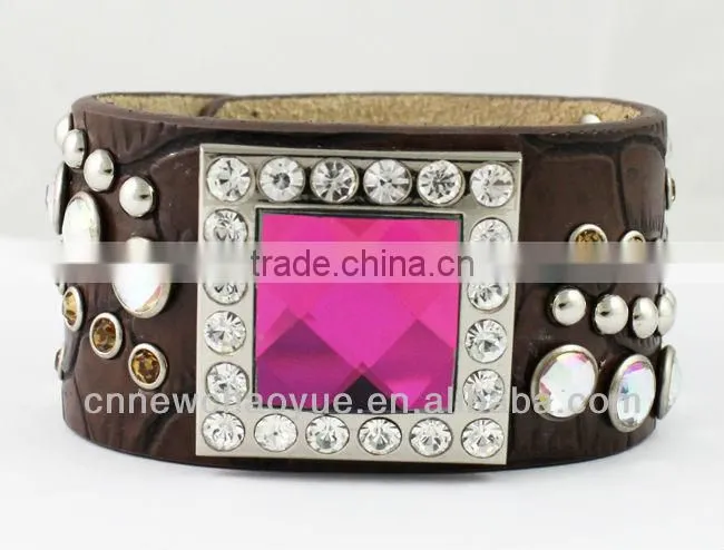 2013 wholesale trendy genuine leather bracelet from guangzhou