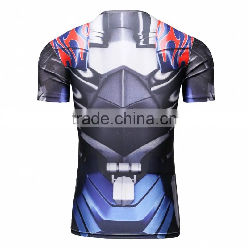 Men custom design dri fit sublimated t shirt printing running tight t shirt
