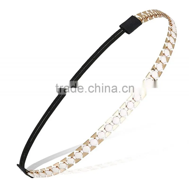 Promotional Women's Adjustable crystal hair accessory flower hairband,elastic hair band