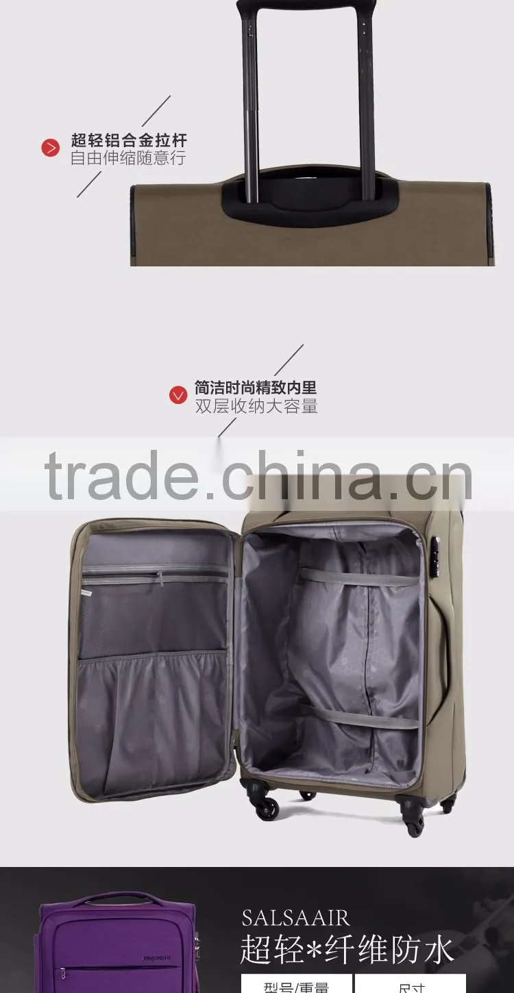 lightness fabric elastic material and leisure bag with caster wheels suitcase