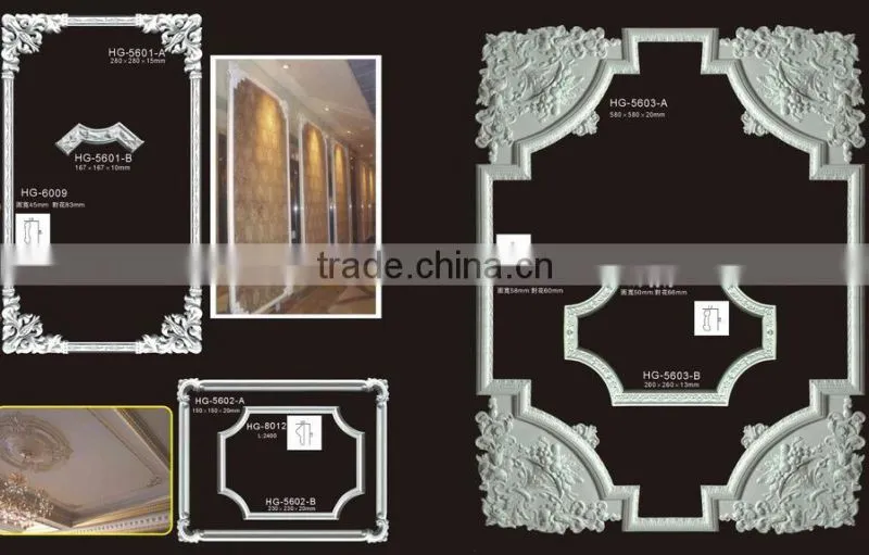 pu decorative corners & frame polyurethane ceiling wall ornament