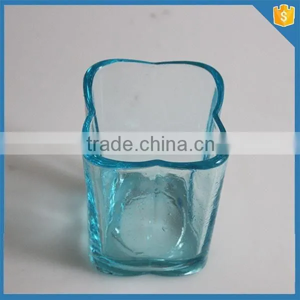 best price Blue square votive glass candle holder