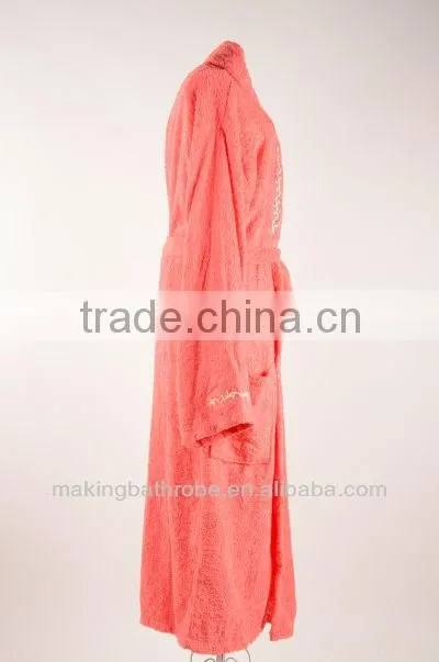 100% cotton terry red adult bathrobe