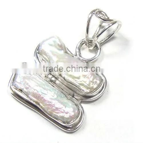 Genuine tibetan turquoise gems pendant 925 sterling silver