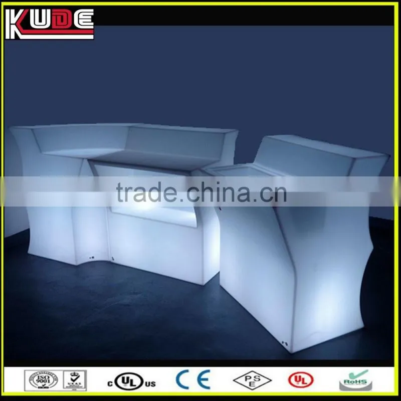 2016 new design cafe LED bar counter/LED light up bar table with remote control