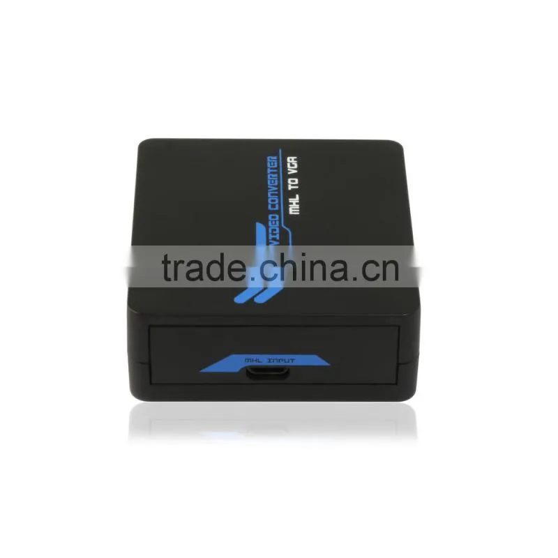 New arrival MHL To VGA + 3.5mm AUDIO/SPDIF Mini Converter, with micro usb to micro usb power cable, factory supply