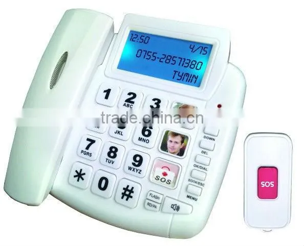 Simple operation SOS emergency senio Cheap analog emergency watch phone sos elderly telefone with basic caller id CHIAN SUPPLIER