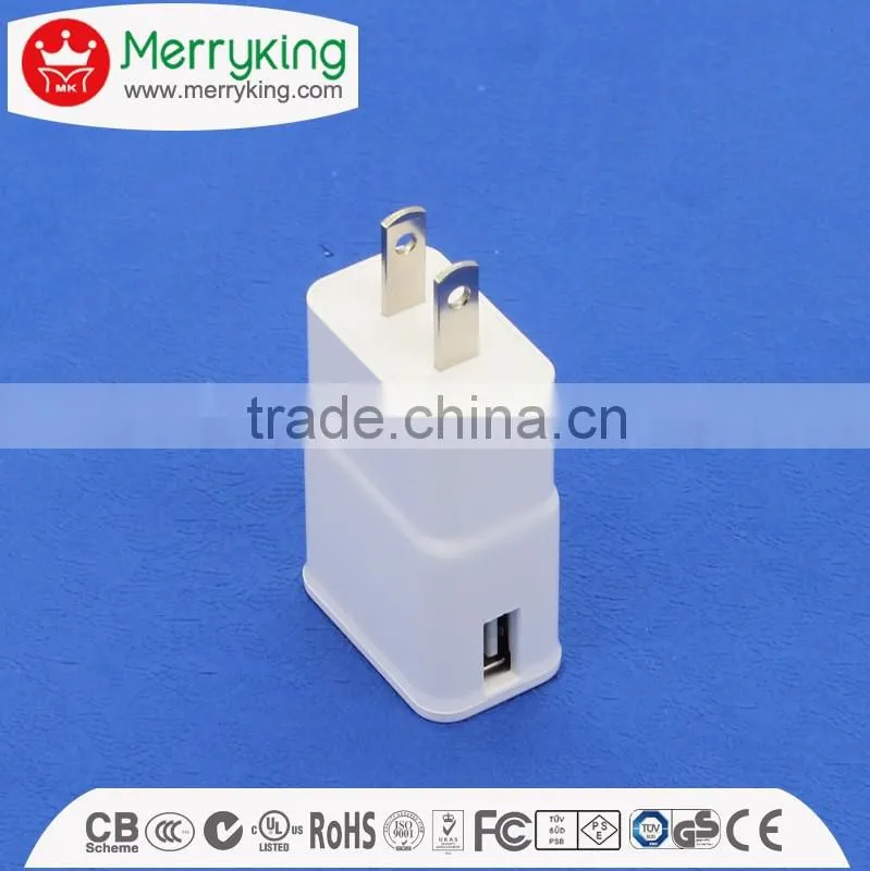 PSE 100V 50HZ DC 5V 500mA or more usb charger JP plug for Japan market