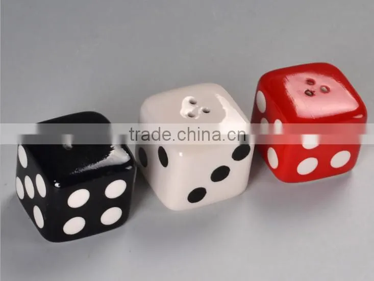 ceramic funny dice salt and pepper shaker