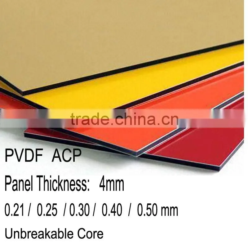 4mm aluminium composite panels with PVDF coating outdoor decoration building cladding