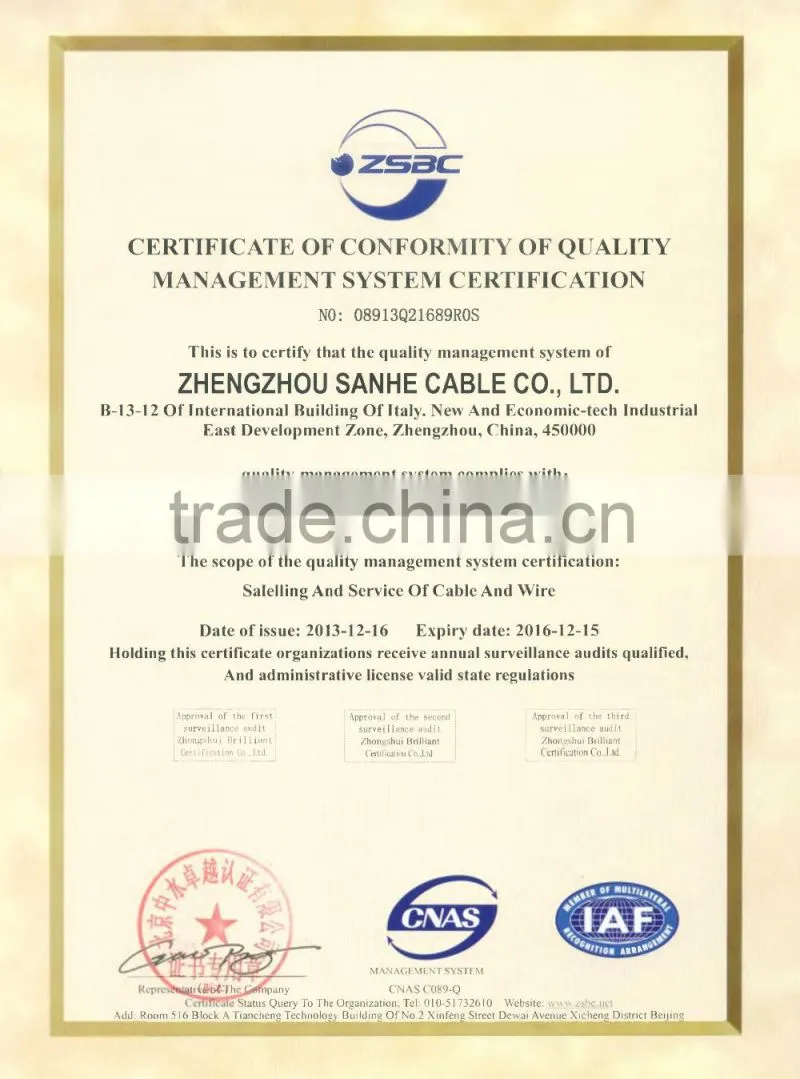 XLPE insulation electric cable