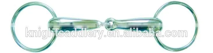SS Ring Snaffle Bit with Thick Hollow Jointed Mouth
