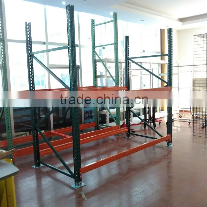 Heavy Duty Teardrop Warehouse Rack With Wire Mesh Deck