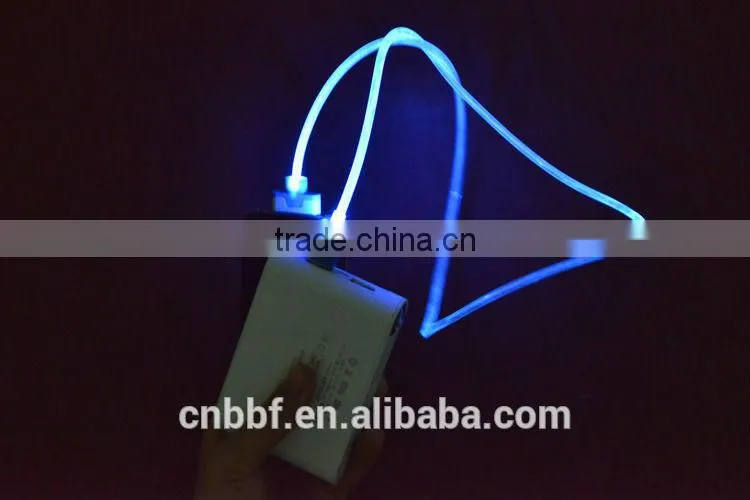 Glow in the dark micro usb charging sync cable