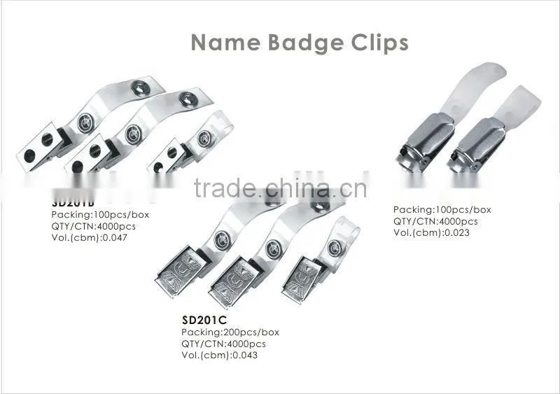 New Design Plastic Name Badge Clips