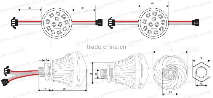 RGBW RGBWW 60mm DC24V led cabochon light
