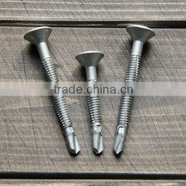 Countersunk head TORX self drilling screw wings Dacromet