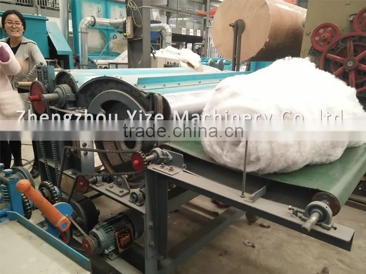 Cotton bale and fiber opener machine for textile waste fiber opening and tearing