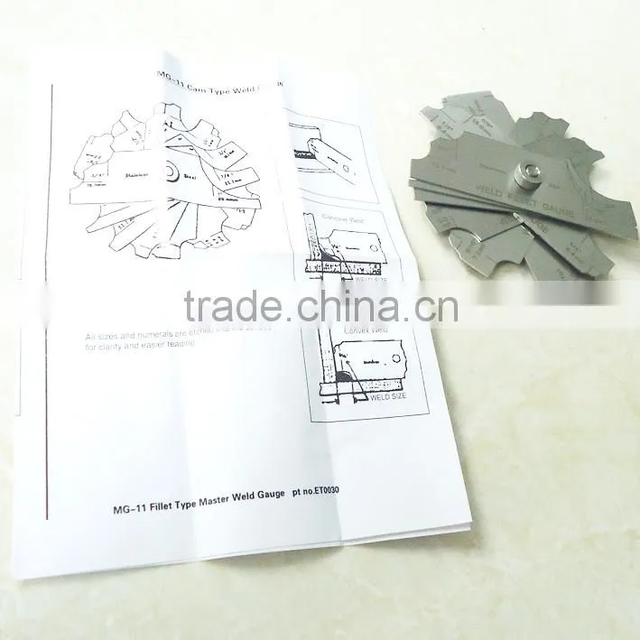 J34 7 Piece Fillet Weld Set Gage Gauge Welding Inspection Test Ulnar MM & inch MG11