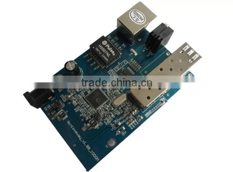 BIDI WDM single fiber 10/100/1000M 1310/1550 20km LLF LFP sfp fiber optic media converter oem factory