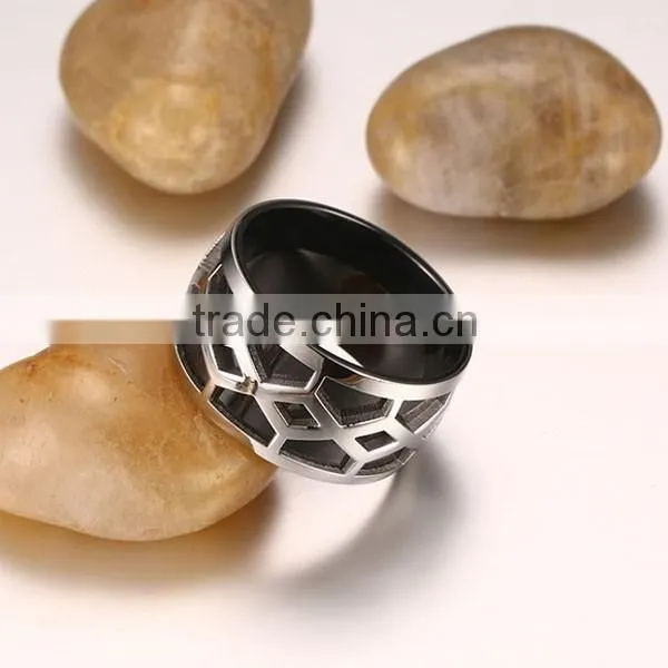 2016 New Design Fashion Black Stainless Steel Men ring
