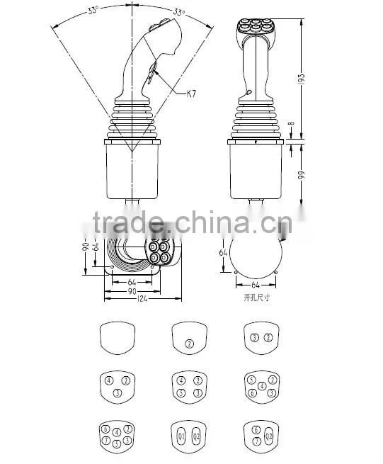 YJ01 Spring automatic return industrial joystick