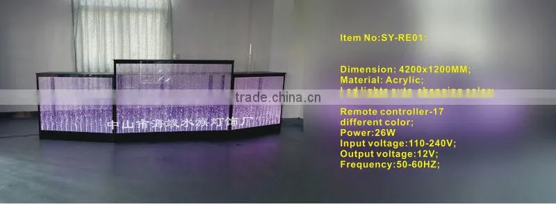 amazing LED water bubble bar counter front desk counter