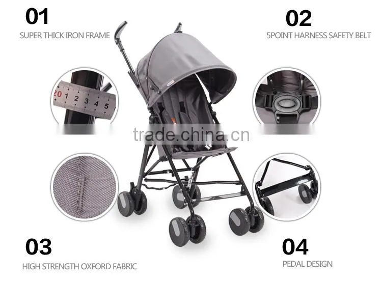 custom pink safety baby stroller with big wheels in good quality