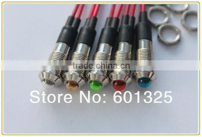 8mm 12 volt led indicator lamp with 20cm wire