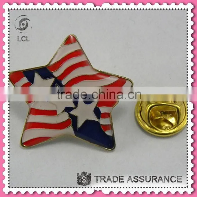 Star shaped lapel pin, metal country flags lapel pins