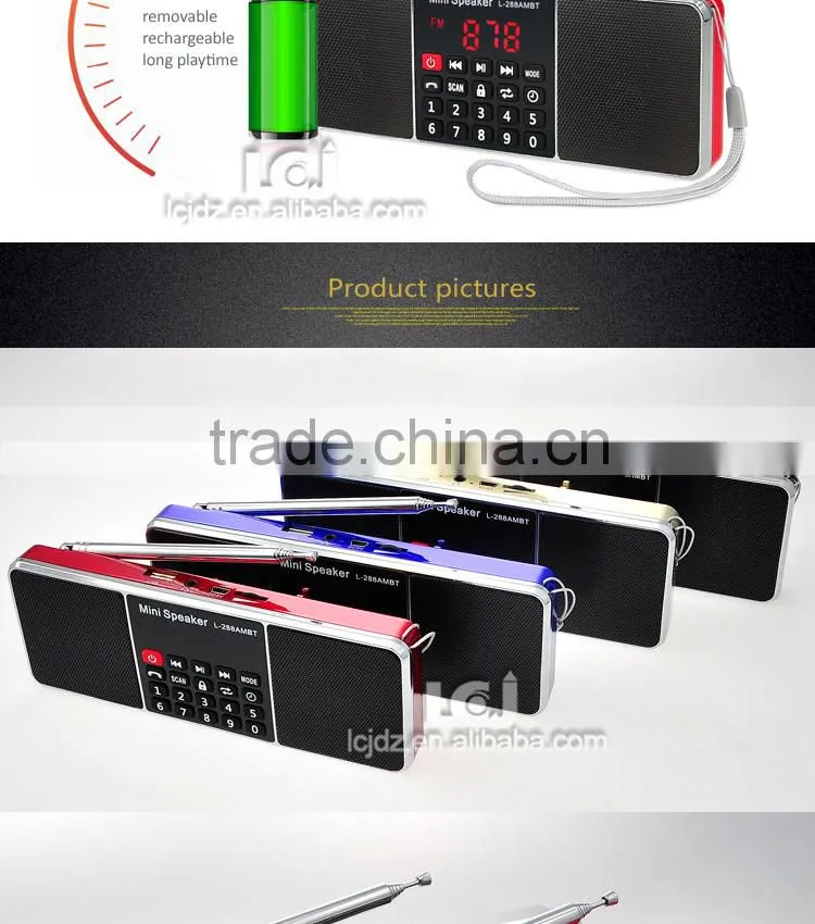 L-288AMBT super bass bluetooth speaker with am fm radio