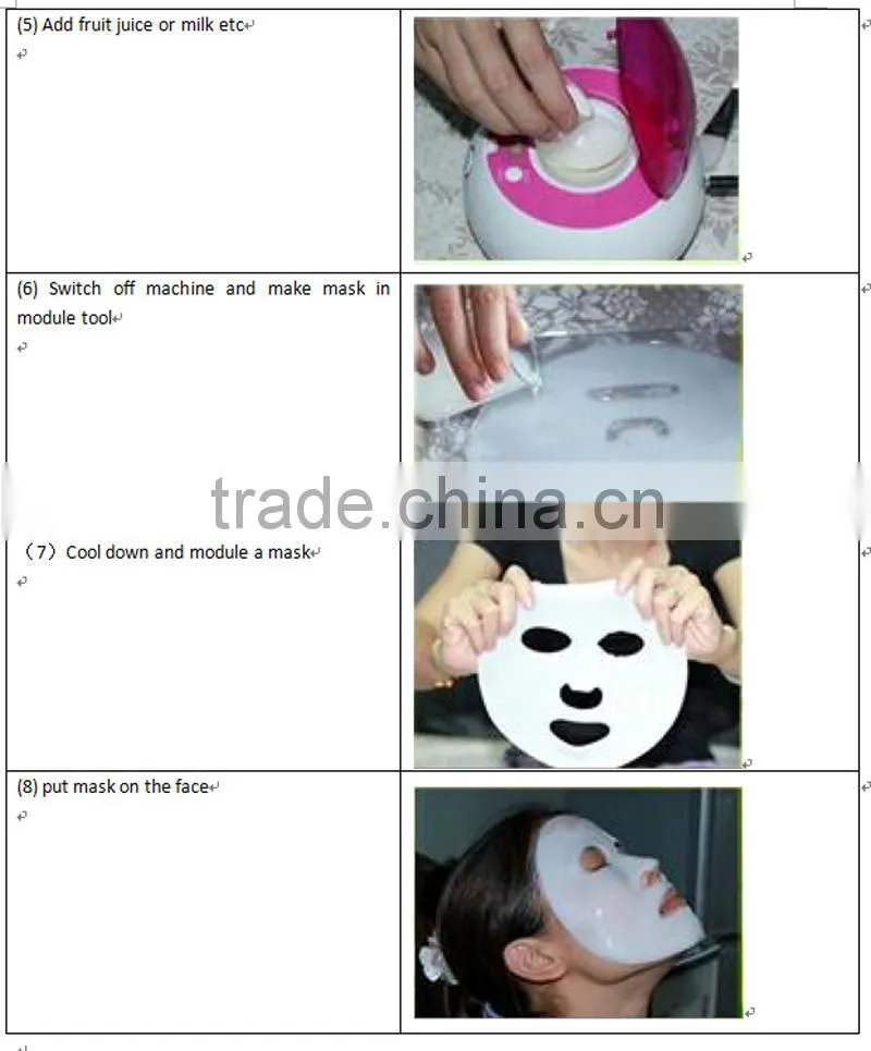 Beauty machine 2015 fruit mask machine homemade facial masks